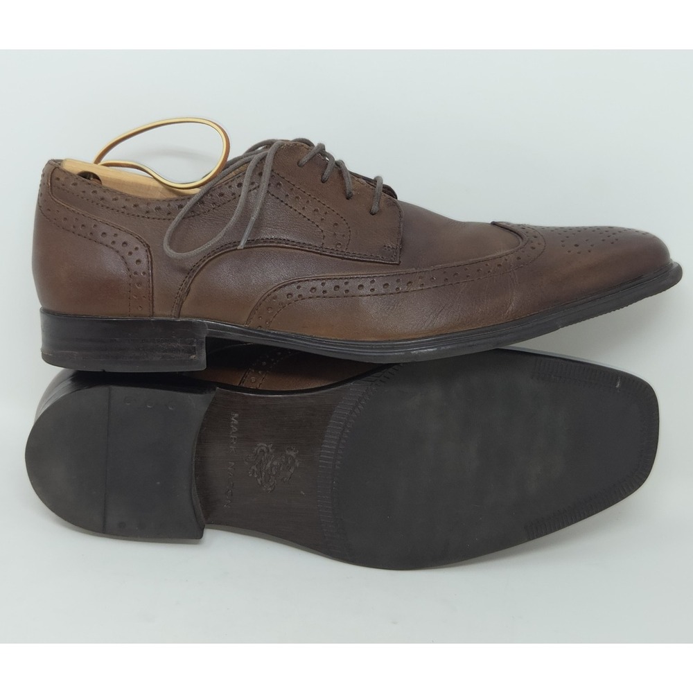 Mark Nason Oxford Wingtip Classic Brown Leather Shoes Men's Size 8 US MemoryFoam